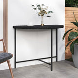 Black Poly Rattan Garden Table with Powder-Coated Steel Frame 39.4x19.7 Inches - Photo 1