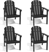 Adirondack Chair Set of 4, All Weather HDPE Fire Pit Chairs, Oversized Plastic Adirondack Chair for Outdoor, Balcony - Photo 1
