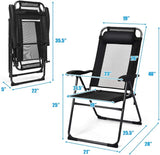 Giantex Set of 4 Patio Dining Chairs, Folding Lounge Chairs with 7 Level Adjustable Backrest, 300 Lbs Capacity - Photo 3