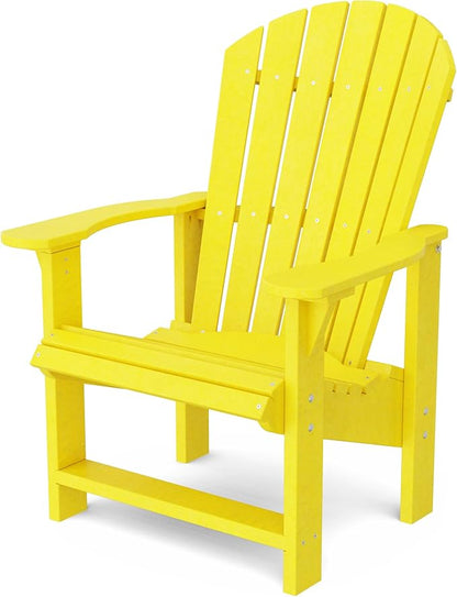Wildridge Heritage Upright Adirondack Chair, Lemon Yellow - Outdoor All-Weather Poly Furniture for Patio, Deck, Yard
