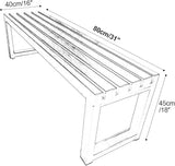Patio Metal Bench, Garden Benches for Outdoors, Porch Furniture for Outside Park, Picnic, Yard - Photo 2