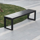 Weatherproof Metal Dining Bench, Outdoor Bench Backless Patio Bench 2-Person Farmhouse Bench Garden Bench for Kitchen - Photo 5