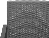 3-Seater Patio Bench with Cushions Dark Gray PP Rattan Outdoor Bench Porch Bench Garden Bench Deck Bench for patios - Photo 6