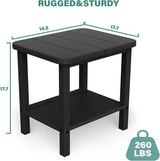 Patio Side Table, Outdoor HDPE Adirondack End Table for Patio,Outdoor Side Table for Backyard, Garden, Pool, Lawn,Black - Photo 3