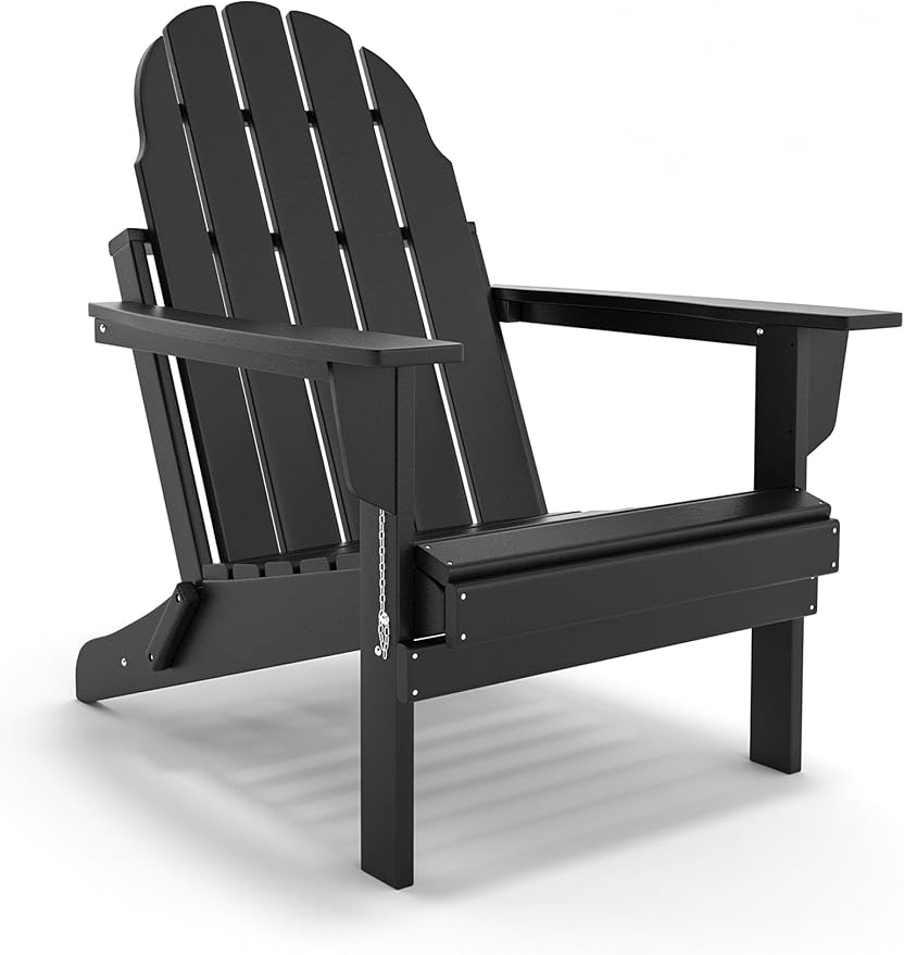Folding Adirondack Chair - Durable HDPE Poly Lumber All-Weather Resistant - Photo 1