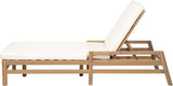 5-Position Adjustable Outdoor Chaise Lounge, Solid Wood Patio Recliner Chair with Thick Cushions for Pool - Photo 8