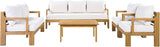 5 Piece Acacia Wood Patio Furniture Set with Coffee Table, 2 Loveseat and 2 Chairs - Photo 3
