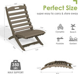 GREENVINES Folding Wave Chairs Set of 4 | Xavier | Portable Adirondack Chair | HDPE Wood Grain | All Weather - Photo 2