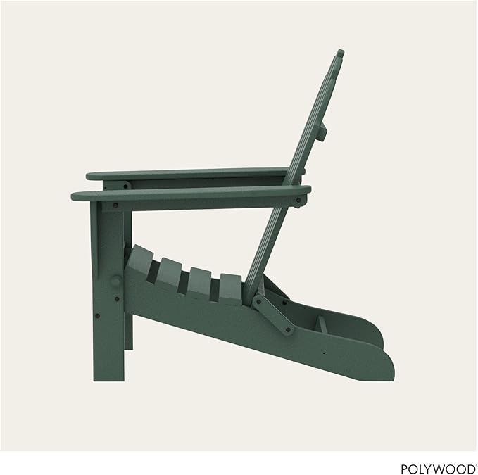 POLYWOOD AD5030GR Classic Folding Adirondack Chair, 38.5" x 31.25" x 33.5", Green