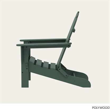 POLYWOOD AD5030GR Classic Folding Adirondack Chair, 38.5" x 31.25" x 33.5", Green