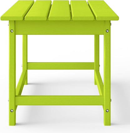 WestinTrends Malibu Outdoor Coffee Table, 35" x 17.5" All Weather Poly Lumber Patio Adirondack Coffee Table for Garden Lawn Porch Balcony, Lime