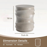 COSIEST Outdoor Side Table, 18''H Patio Concrete Side Accent Table - Photo 2