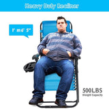 Goplus Oversized Zero Gravity Chair, XL-Extended Version, Outdoor Recliner w/Cup Holder & Detachable Headrest - Photo 4