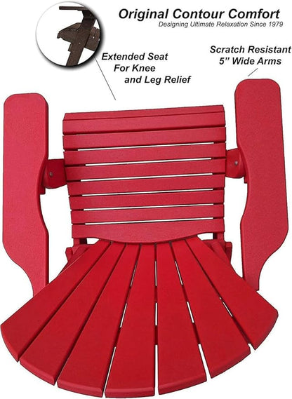DuraWeather Poly® Classic King Size Folding Adirondack Chair (Strawberry Red)
