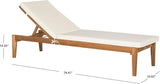 SAFAVIEH Outdoor Collection Arcata Natural Solid Wood/Beige Cushion Adjustable Chaise Lounge Chair (PAT6730A) - Photo 3
