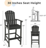 ORALNER Tall Adirondack Chairs, Set of 2 Outdoor High Back Balcony Chair - Photo 3