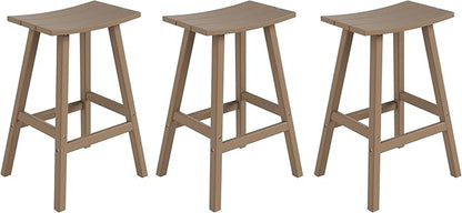 WestinTrends Malibu Malibu 29 Inch High Backless Seat Bar Stools (Set of 3), Weathered Wood