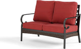 Metal Patio Loveseat with 5.75" Extra Thick Waterproof Cushion - Photo 8