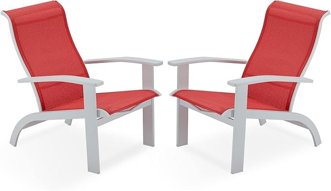 DIFY Patio Adirondack Chair Set of 2,Outdoor Adirondack Chair Weather Resistant for Backyard,Pool Deck and Beach,Red