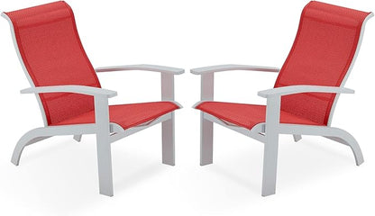 DIFY Patio Adirondack Chair Set of 2,Outdoor Adirondack Chair Weather Resistant for Backyard,Pool Deck and Beach,Red
