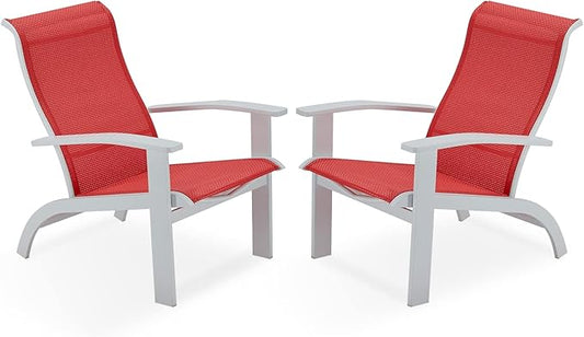 DIFY Patio Adirondack Chair Set of 2,Outdoor Adirondack Chair Weather Resistant for Backyard,Pool Deck and Beach,Red