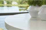 Signature Design by Ashley Seton Creek Casual Outdoor Bar Table with Umbrella Hole, Beige & White - Photo 8