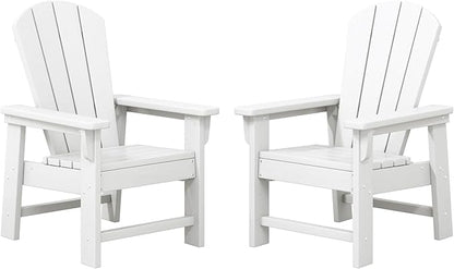 WestinTrends Malibu Kids Outdoor Adirondack Plastic Patio Chair (Set of 2), White