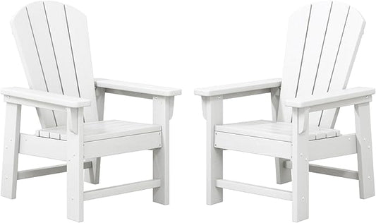 WestinTrends Malibu Kids Outdoor Adirondack Plastic Patio Chair (Set of 2), White