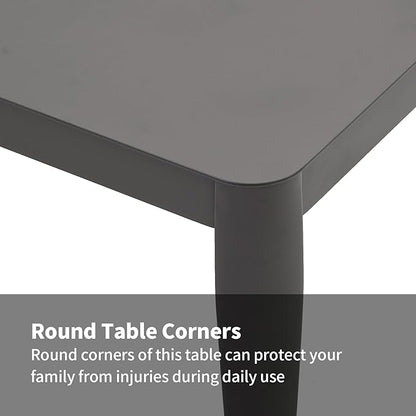 Patio Coffee Table Square Outdoor Coffee Table for Outside All-Weather Aluminum Outdoor Coffee Tables for Balcony Garden Lawn, Grey