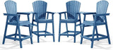 PASAMIC Tall Adirondack Chair Set of 4, All-Weather HDPE Outdoor Chairs with Removable Double Trays - Photo 1