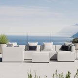 Modway EEI-4387-WHI Saybrook Patio Upholstered Sectional Sofa in White, 7-Piece Set - Photo 1