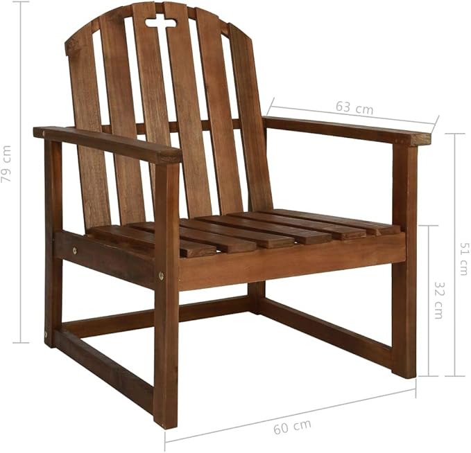 Garden Bench Sofa Chairs 2 pcs Solid Acacia Wood (Sofa Chairs 2 pcs) - Photo 8