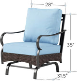 Sophia & William Extra Large Outdoor Patio Motion Sofa Chairs Set 2 PCS Heavy-Duty Metal Porch Furniture with High Back - Photo 7