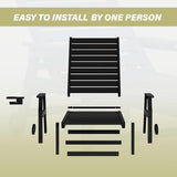 5-Position Adjustable Patio Chaise Lounge - 78'' HDPE Outdoor Lounger with Rolling Wheels & Cup Holder, Longer, Wider - Photo 5