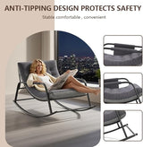 Oversized Rocking Chair with Cushion and Armrests, Lounge Rocker Recliner for Living Room, Bedroom, Patio, Porch - Photo 4