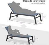 PURPLE LEAF 6-Piece Outdoor Chaise Lounge Oversized Pool Lounge Chairs with Easy-to-Move Wheels and Adjustable Backrest - Photo 3