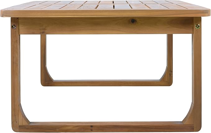 Christopher Knight Home Lebat Patio Acacia Wood Coffee Table, Solid Wood Outdoor Table for Patio Furniture Set, Slat Panel Rectangular Top, Light Teak