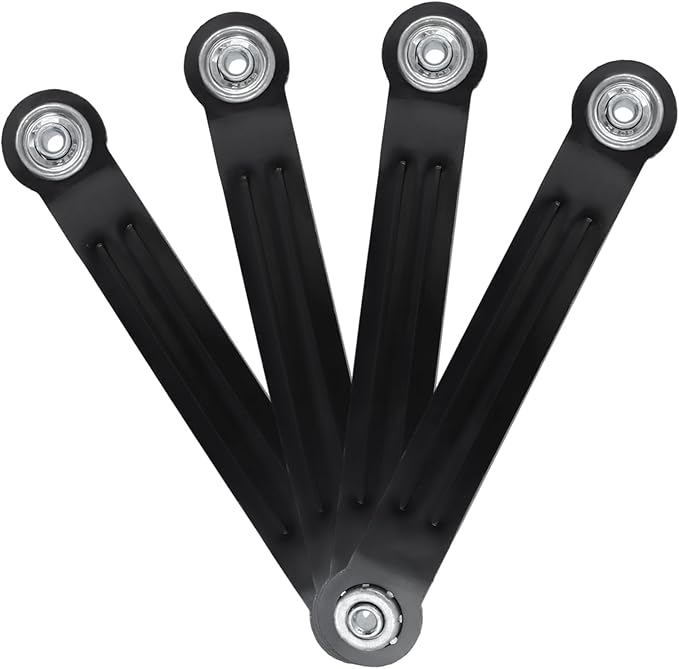 Glider Bearing Arm Bracket Replacement, 4Pcs Balck, 9.9 Inch Length & 7.5 Inch Hole Center, Hardware Rocker Parts for Patio Glider, Garden Bench, and Chair Repair