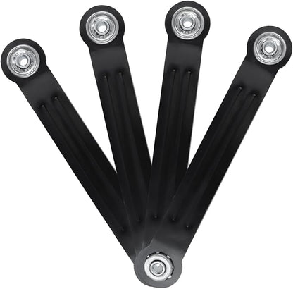 Glider Bearing Arm Bracket Replacement, 4Pcs Balck, 9.9 Inch Length & 7.5 Inch Hole Center, Hardware Rocker Parts for Patio Glider, Garden Bench, and Chair Repair