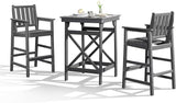 3-Piece Adirondack Chairs and Table Set, HDPE Patio Bar Sets, All Weather Outdoor Bar Stools Set - Photo 1