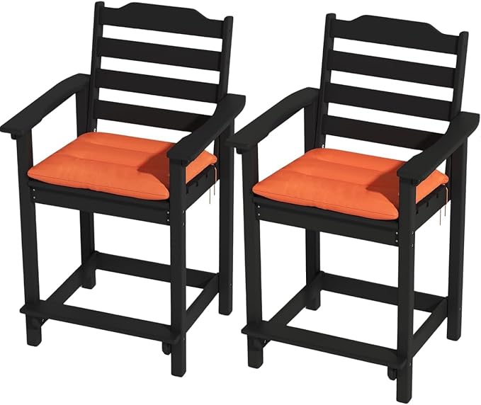 OTSUN Adirondack Chairs Set of 2, HDPE All-Weather Patio Chair, Plastic Lawn Chair 380 lbs Capacity, Outdoor Chairs for Fire Pit, Yard, Porch, Garden, Deck, Swimming Pool, Light Blue