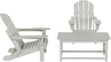 WO Home Furniture Adirondack Chairs Table Set of 3 PCS Outdoor Folding Chairs Coffee Table Weather/UV Resistant for Lawn - Photo 3