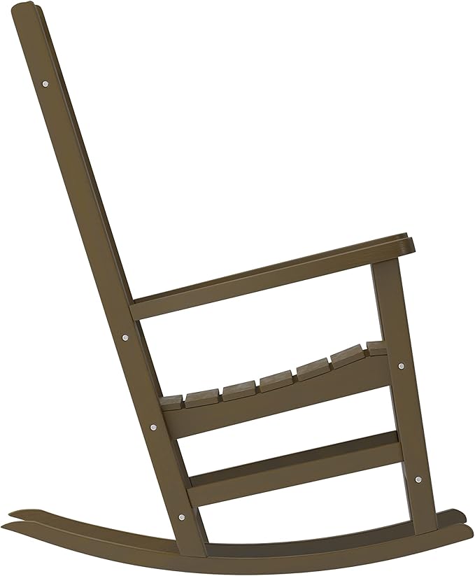 Flash Furniture Set of 2 Winston All-Weather Rocking Chair in Mahogany Faux Wood