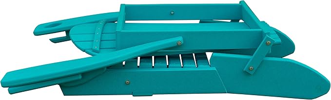 Furniture Barn USA Poly Folding Adirondack Chair with Smart Phone Holder, Aruba Blue