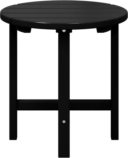 WestinTrends Dylan Adirondack Round Outdoor Side Table, Black
