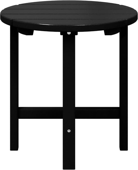 WestinTrends Dylan Adirondack Round Outdoor Side Table, Black