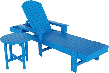 WestinTrends Dylan 2 Piece Adirondack Reclining Chaise Lounge with Arms Pacific Blue
