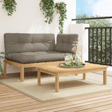 Patio Sofa Set Taupe Solid Acacia Wood Standard Modular Deck Couch Outdoor Sectional for Garden Patio - Photo 1
