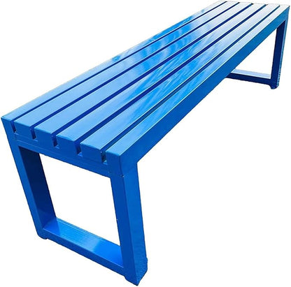 Metal Garden Bench, Outdoor Benches Weatherproof, 2-3 Person Park Patio Bench, Front Porch Backless Seat Chair, for Balcony Yard Entryway, Easy Assembly(Blue,150cm/59in)