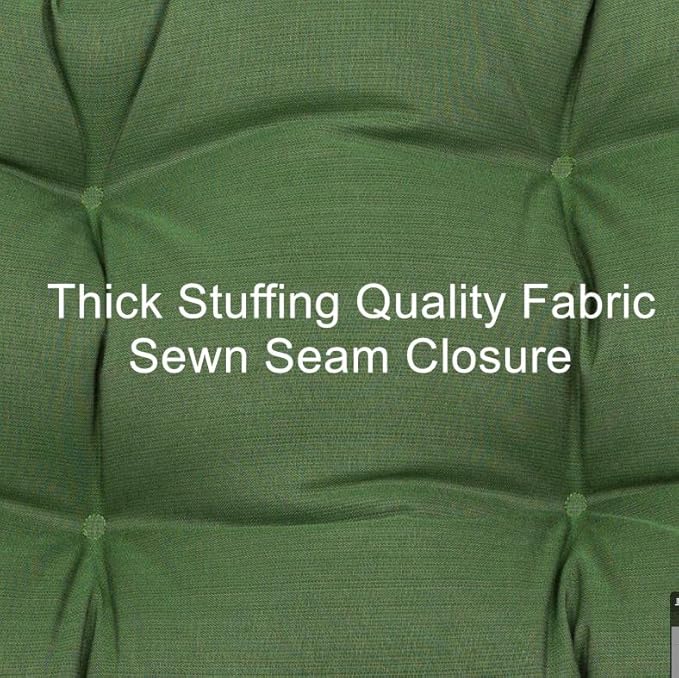 QILLOWAY Outdoor Patio Wicker Seat Cushions Group Loveseat/Two U-Shape/Two Lumbar Pillows for Patio Furniture,Wicker Loveseat,Bench,Porch,Settee of 5 (Dark Green)